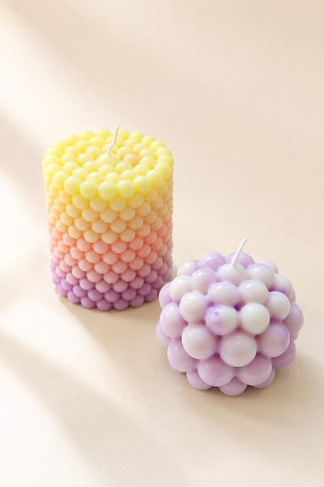 Pastel ombre bubble candles